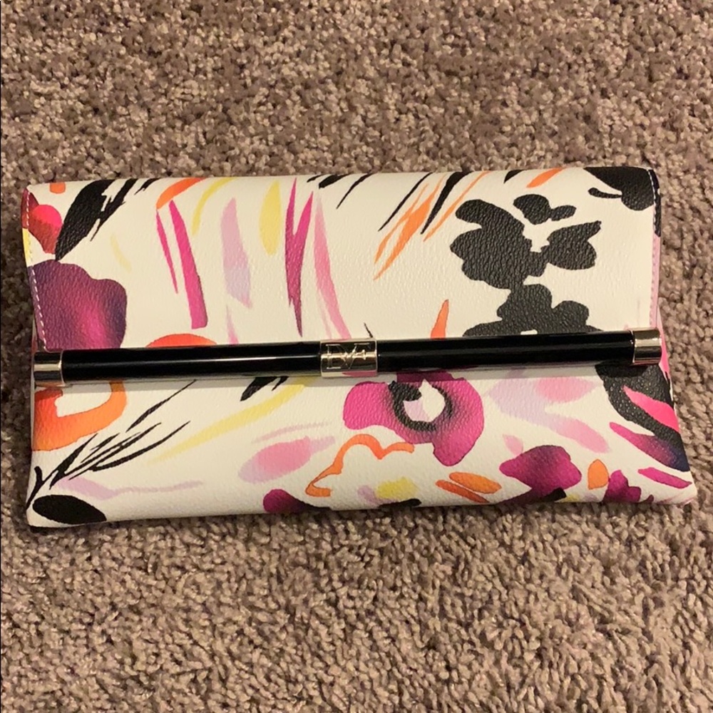 DVF floral printed clutch